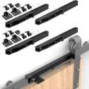Barn Door Soft Close Kit,Matching 88-132 Pounds Single Door,Barn Door Buffer Damper Stopper is Suitable for Most Flat Track Sliding Door Systems,Upgrade Hole-Free Version, 4PCS
