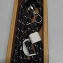 RhinoShield Braided Crossbody Phone Lanyard | Additional Loop to Hang Airpods, Recycled Materials (Landyard Card Included) (Black)