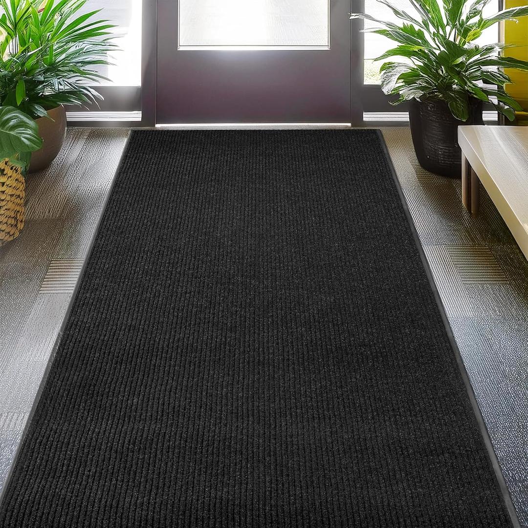 MaxMat Oversized Industrial Door Mat - Heavy Duty, Waterproof, Low-Profile, Easy to Clean, Rubber Floormat (4 x 6 Feet, Black, MXM-RIB0046BK)