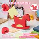 Li&Zhao Wobble Horse Sticky Note Holder Silicone Label Holder Stand, 2026 Year of the Horse Good Luck Stable Rocking Horse Design for Tabletop Organizer, Office Desk Accessory, Home Decoration(Red)