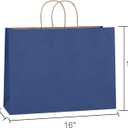 BagDream 25Pcs 16x6x12 Inches Kraft Paper Bags with Handles Bulk, Recycled Large Navy Blue Paper Gift Bags for Shopping, Retail, Grocery, Merchandise, Party Gifts