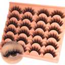ALICROWN Fuzzy Eyelashes False Lashes Natural Wispy Fake Eyelashes Full Mink Lashes C Curly Strip Lashes Pack 12 Pairs