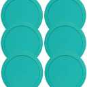 Lids for Pyrex and Anchor Round Glass Containers (4-Cups, Green-6PK)