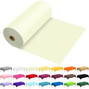 54 Inch X 300 Feet Plastic Table Cover Roll Premium Disposable Plastic Tablecloth for All Type/Shape Tables | Picnic, Party, Banquet, Birthdays, Weddings (Beige, 54 Inch X 300 Feet) Beige