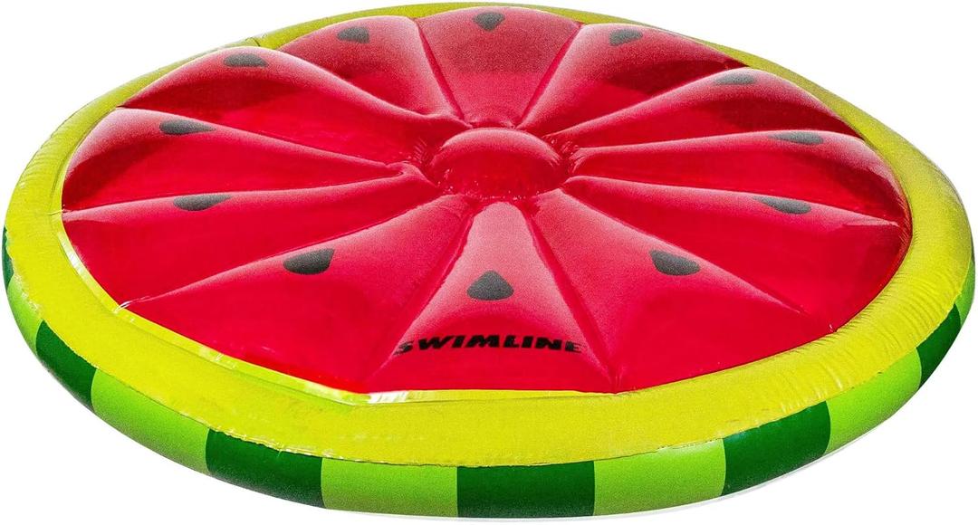 Swimline Watermelon Slice Floating Pool Island Red/Green 60'' Diameter