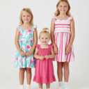 PATPAT Multipack Girl Toddler Dresses Sleeveless Flamingo Striped Toddler Casual Dresses, 3-4 Y
