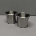 2Pcs Stainless Steel Drop-in Cup Drink Holder Silver Poker Table Drink Holder Cinema Sofa Drop-in Drink Cup Holder for Yacht Boats RV Cars and Trucks