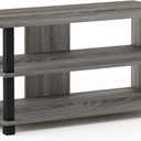 Furinno Sully 3-Tier Stand for TV up to 40, French Oak Grey/Black