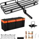 VEVOR 60x24x6 Folding Hitch Carrier - 500lb Capacity Cargo Basket & Waterproof Bag, Fits 2" Hitch Receiver for SUV, Truck, Pickup
