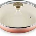 Le Creuset Enameled Cast Iron Signature Round Braiser with Glass Lid, 2.25 qt., Peche with Light Gold Knob