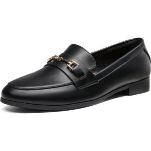 DREAM PAIRS Women's Loafers Penny Loafers Fashion Comfortable Flats Dressy Shoes (8.5, Black-pu)