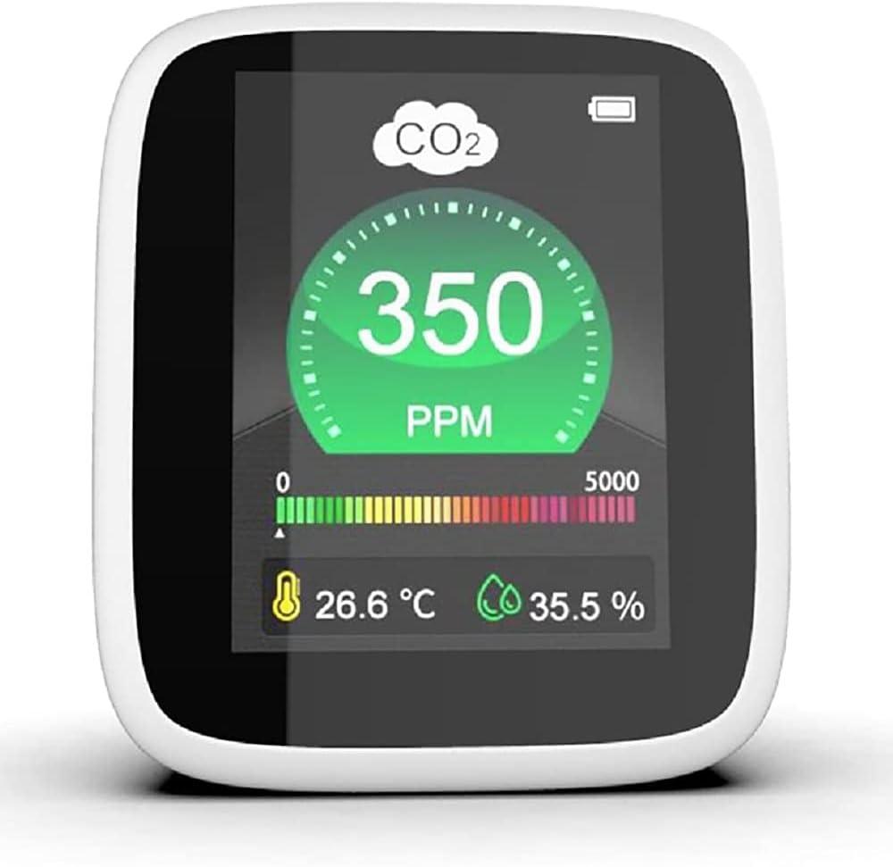Indoor Carbon Dioxide Detector CO2 Meter, Air Quality Monitor, Real Time CO2 Detector for Rooms, Offices, Classrooms, Carbon Dioxide PPM Level