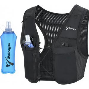 Running Vest for Women Men, USA Design, Lightweight Hydration Vest, Adjustable Elasticated Crisscrosses, Front Phone Pocket, Running Vest with 500ml Soft Flask for Marathon, Training Runs