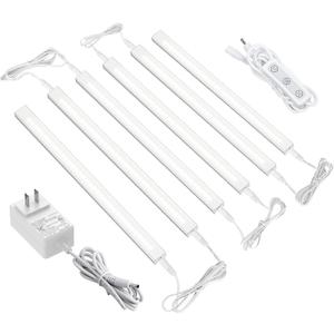 ASOKO Dimmable Under Cabinet Lighting for Kitchen - 6 Pcs 12 inches Linkable Counter Light Bars, Led Closet Light Daylight White 4500K,DC24V 1360Lumens,20W Led Shelf Lighting (ETL Plug)