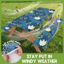 Picnic Table Cover with Bench Covers Waterproof Elastic Rectangle Tablecloth Camping Essentials Supplies Rv Car Travel Gear Must Haves Accessories Fitted Table Cloth Outdoor Road Trip Camper Gifts 6ft