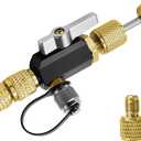 HVAC Valve Core Removal Tool,Valve Core Remover Installer Tool,1/4"& 5/16" Dual Valve Mega Flow Vacuum-Rated Valve Core Removal Tool,20 Microns Vacuum,Essential HVAC Tools for R32 R410A R22 R12 R407