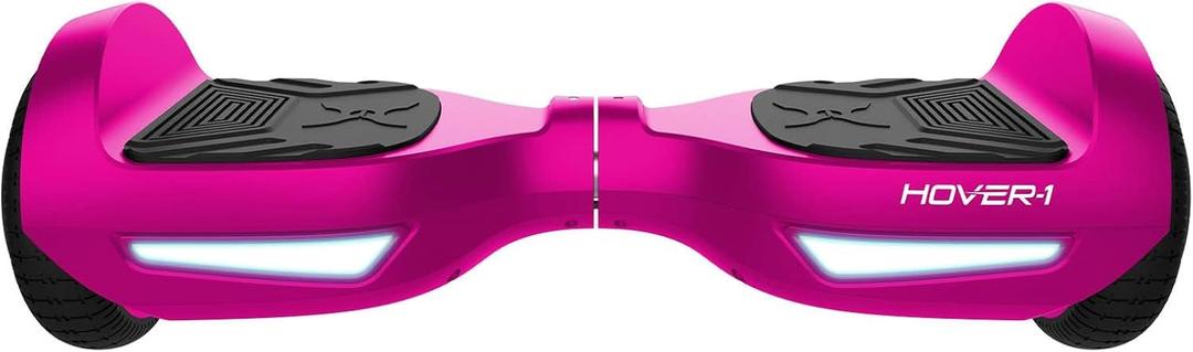 Hover-1 Drive Electric Hoverboard | 7MPH Top Speed, 3 Mile Range, Long Lasting Lithium-Ion Battery, 6HR Full-Charge, Path Illuminating LED Lights (Pink)