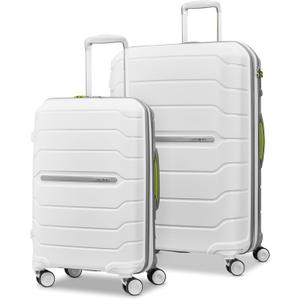 Samsonite Freeform 2-Piece Luggage Set - Carry-On & Large Checked Luggage with Dual Spinner Wheels - Durable Polypropylene Hardshell - TSA Lock, Airline-Approved - Expandable Hard Shell - White/Grey