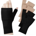 Geyoga 2 Pcs Unisex Wrist Thumb Support Fingerless Compression Gloves Wrist Support Brace for Sports, Fits Small-Check Size Chart Before Ordering(Black,4.3-5.1 Inch), M