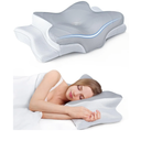 Ultra Pain Relief Cooling Pillow for Neck Support, Adjustable Cervical Pillow Cozy Sleeping, Odorless Ergonomic Contour Memory Foam Pillows, Orthopedic Bed Pillow for Side Back Stomach Sleeper