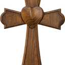 BGCarvedGrace Wooden Wall Cross with Heart Center, 20"L x 13"W
