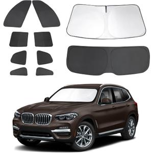 10PCS Window Shades for 2018-2024 BMW X3 Accessories Foldable Sunshade Side Rear Window Shade Cover Full Set Privacy Protection Keeps Car Cool