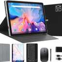 ANTEMPER Tablet, 10 Inch Android Tablet with 128GB ROM, 16GB RAM(Up to 2 TB), Octa-Core Processor, 5G WiFi Tableta, with Keyboard Mouse Case, 13MP+8MP Camera, IPS Touchscreen 8H Battery, Black