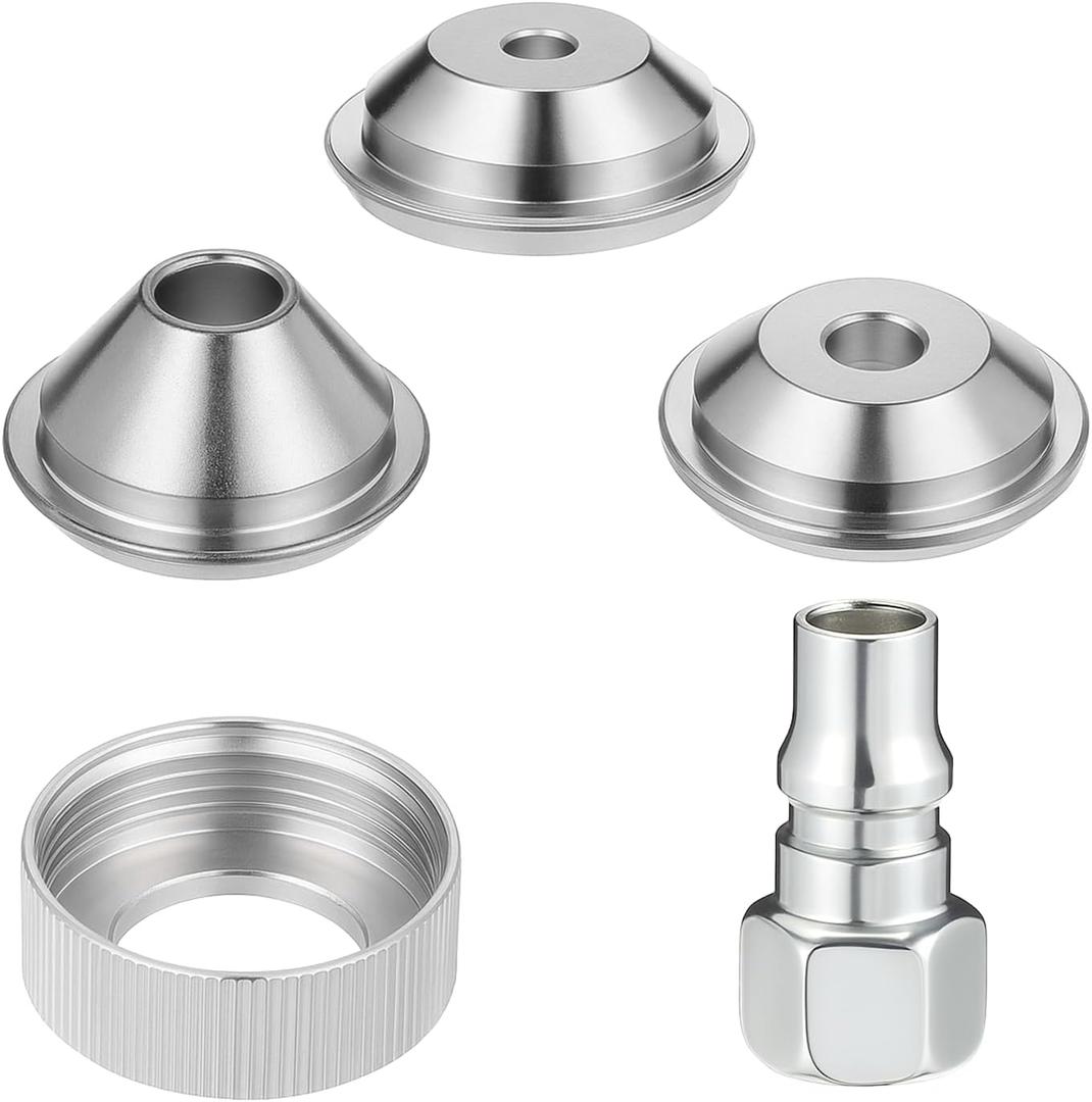 5 PCS Texture Sprayer Orifice Tip Set, Collar Drywall Wall Painting Sprayer Nozzle Tips Set Drywall Texture Hopper Gunorifice Sets for Air Hopper Spray, 3 Nozzle Tips 1 Threaded Collar(3/16,1/4,5/16")