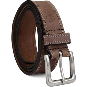 Timberland Men's Classic Leather Jean Belt 1.4 Inches Wide (Big & Tall Available) (Brown)