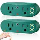 Saillong Clapping Light Control Switch,110V Wireless Wall Outlet with 2 Output Sockets,Turn Electrical On/Off with Clapping Sound Sensor, Clap Light Control for Bedroom Appliance (Green)
