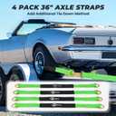 Trekassy 2in x 12ft Car Tie Down Straps for Trailers with Snap Hooks, 10,000lbs Break Strength, (4) Car Hauler Straps with Ratchets, (4) Axle Straps- Used for Car, Truck, UTV Transport