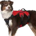 rabbitgoo Escape Proof Dog Harness, Soft Padded Full Body Pet Harness, Reflective Adjustable No Pull Vest with Lift Handle and Leash Clip for Large Dogs Walking Hiking Training, M, Red (Medium (Pack of 1))