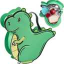 Kid's Insulated Dinosaur-Shaped Lunch Box w Strap- Keeps Food Hot or Cold For Hours- Reusable Bag Fits Ice Packs, Bento Containers, Thermoses Easily- Make Back to School Lunches Fun for Boys & Girls