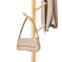 WANGMUXIA Coat Rack, Freestanding Coat Rack with 8 Hooks and 3 Adjustable Size Tree Coat Racks for Bedroom, Hallway, Entrance, Office, for Hats, Coats, Scarves, Handbags (1 PC, Natural)
