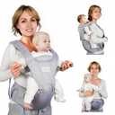 Baby Carrier Newborn to Toddler, 6-in-1 Front and Back Baby Hip Carrier One Size Fits All Adjustable Toddler Carrier Hip Carrier for Baby with Hip Seat Adapt to Newborn, Infant & Toddler (Grey)