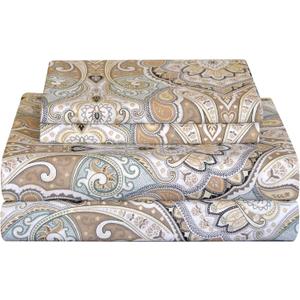 Pointehaven Bedding 4 Pieces Queen 100% Cotton Percale Sheets- Printed Bed Sheet & Pillowcase Sets- Soft Cotton Bed Sheets Set- Fits Mattress 19 inches Deep Pocket (Queen, Cedar) Pointehaven Bedding 4 Pieces Queen 100% Cotton Percale Sheets- Printed Bed Sheet & Pillowcase Sets- Soft Cotton Bed Sheets Set- Fits Mattress 19 inches Deep Pocket (Queen, Cedar)