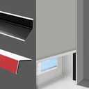 SEEYE Blackout Light Blockers, PVC Light Blockers Side Tracks for Roller Window Shades and Blinds 100% Blackout L-Shaped Light Blocking Strips for Bedroom, Easy to Install(White, 57.3'', 2pcs)