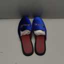 YYQL Mens Slippers with Arch Support Embroidered Leather Sandals for Men Slip On House Shoes with Indoor Outdoor Anti-Skid Rubber Sole Size 7-13