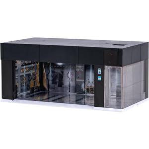 1/64 Scale Die-cast Car Display Case for Hot Wheels, with LED Lights and Voice Control, Model Car Display Eectric Garage Diorama Parking Lot for 1:64 Mini Toy Cars Display and Storage (Black)