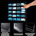 Hillban Acrylic Business Card Holder Wall Mount Office, 20 Pockets