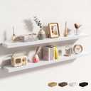 Axeman 55Inch Floating Shelves for Wall, 2 Packs, Invisible Brackets, White, 55" W x 6.5" D x 1.4"H