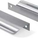 goldenwarm 10 Pack 3 Inch Finger Pulls Brushed Nickel Handles for Cabinets Silver Dresser Pulls Edge Tab Drawer Hardware for Kitchen Cupboard
