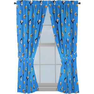 Jay Franco Window Curtains for Kids Bedroom 4-Piece Drape Set with 2 Tiebacks, Blue - Mickey Mouse, 42" W x 63" L (Pack of 2)
