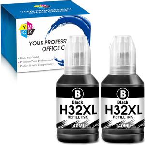 2 x 32XL Black Ink Bottles 2 Black