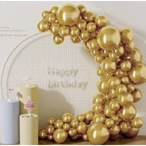 DECOCKRAT Metallic Gold Latex Balloons Kit - 110PCS Party Balloons, 12'' Helium Balloon Set with Ribbon, Perfect for DIY, Birthday, Baby Shower, Wedding, Anniversary & Holiday Decoration, Pack of 5