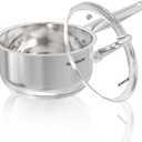 SUNHOUSE  2 Quarts Stainless Steel Sauce Pan with Lid - PFOA-FREE, Stainless Steel Sauce Pan, Advanced Impact Bonding Induction Base, Stay-Cool Handle, Compatible with All Cooktops