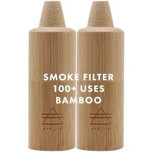 Ayrlume Personal Bamboo Smoke Air Filter 2 Pack - Odor and Smoke Eliminator - Travel Size Compact Filter - 100+ Uses Each