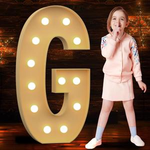 Marquee Letters 4 Feet Tall 4FT Large Light Up Letters G for Birthday Wedding Engagement Party Decorations Will You Marry Me Sign Yard Pre-Cut Foam Board