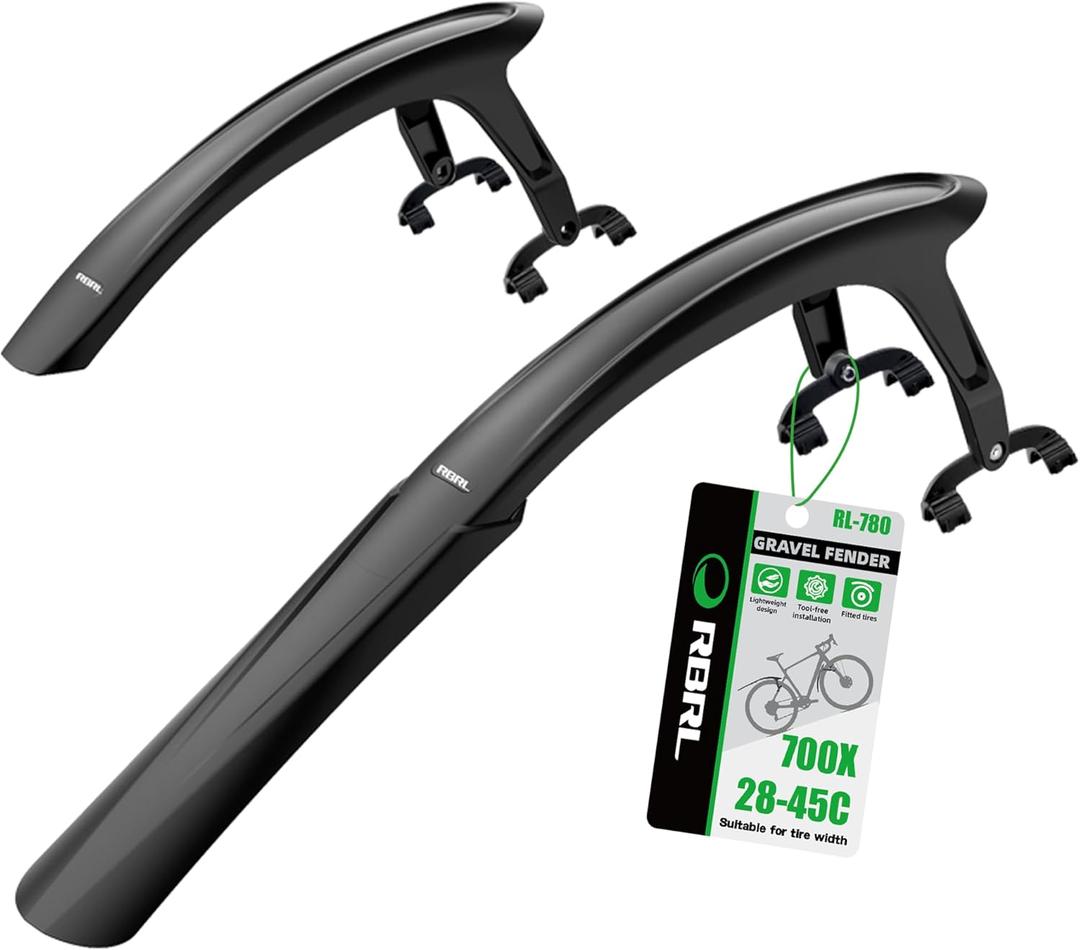 RBRL Bike Fender Set, Quick Release Bike fenders for Gravel and Road Bike, Adjustable Bicycle Fenders 28'', Full Cover Thicken & Widen, Front and Rear Mud Guard for Tire Width: 28-45mm
