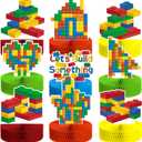 9 Pieces Building Block Birthday Party Supplies Building Block Honeycomb Centerpieces Boy Girl Birthday Party Decorations Brick Themed Table Centerpiece Classic Cake Topper Table Decor